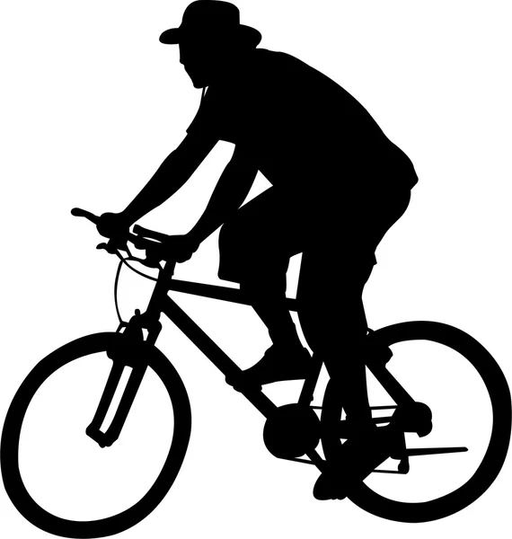 Bicyclist silhouette — Stock Vector