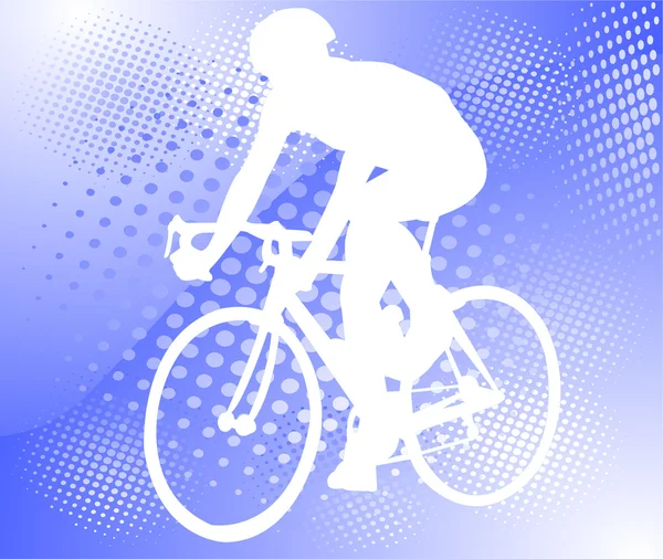 Bicyclist on the abstract background — Stock Vector