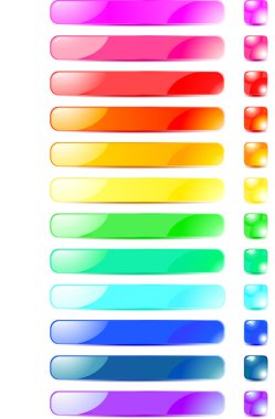 Set colorful buttons clipart