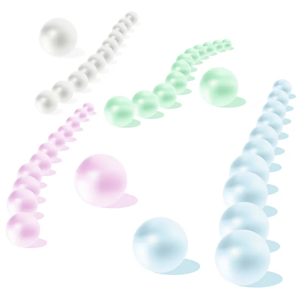 Set of pearls. Vector illustration. — Stock Vector