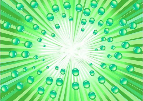 Zelené čáry a bubliny — Stockový vektor