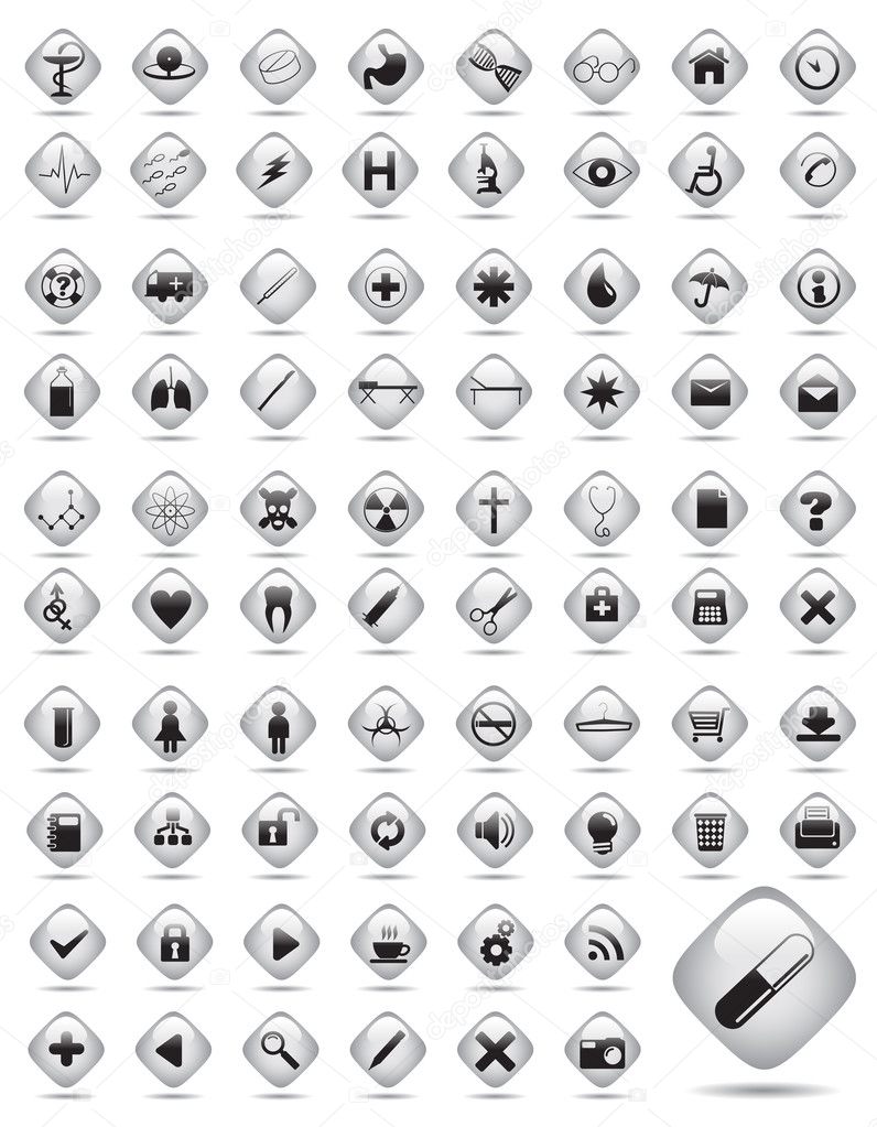 Medical buttons. Vector