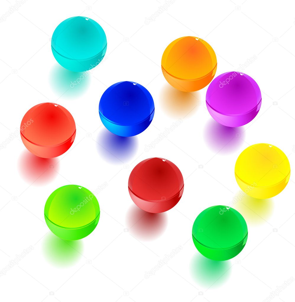 Colorful balls. Icons. Vector Illustrati