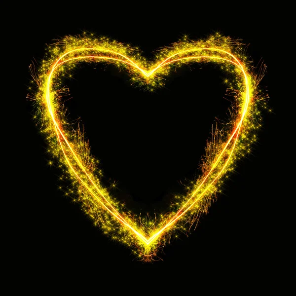 Flammande hjärta — Stockfoto
