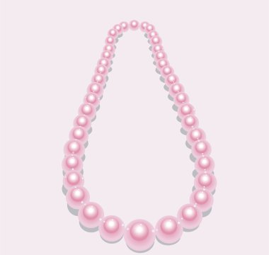 Thread of pink pearls clipart