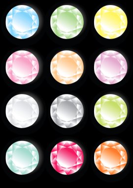 Set of colorful jewels. clipart
