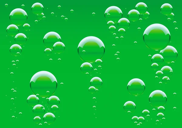 Green water with bubbles — Stock Vector