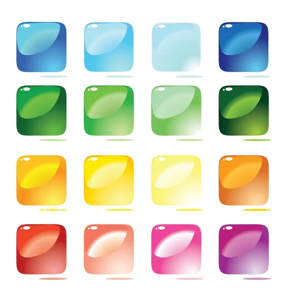 Boutons brillants en toile vectorielle colorée — Image vectorielle