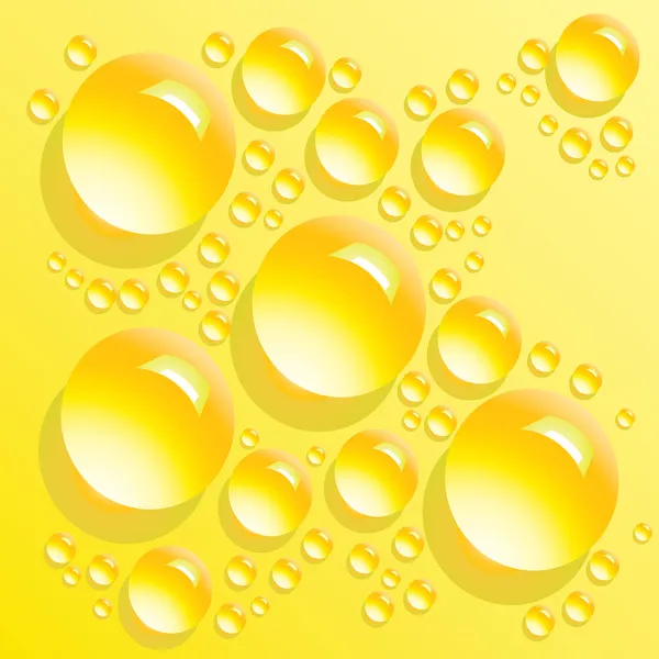 Vector yellow water bubbles — Stock Vector