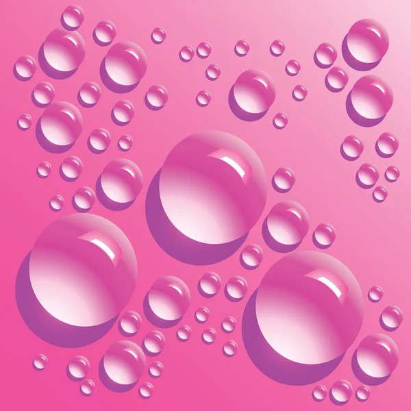 Vector pink water bubbles — Stock Vector