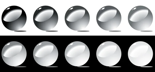 白と黒のクールなベクトル球 — ストックベクタ