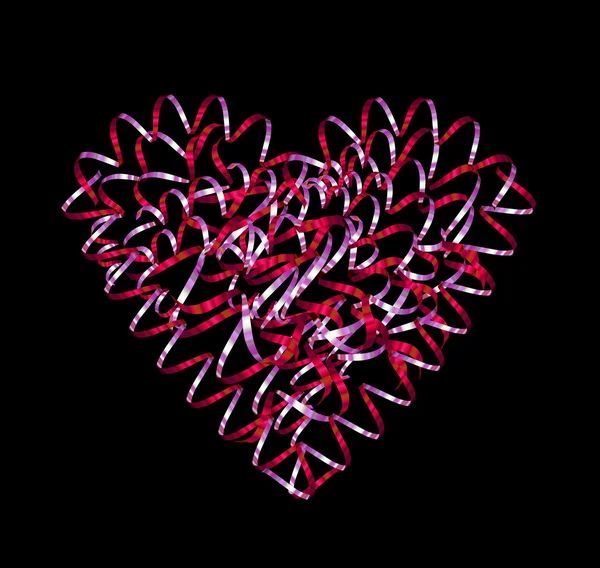 丝带的心脏 — 图库矢量图片