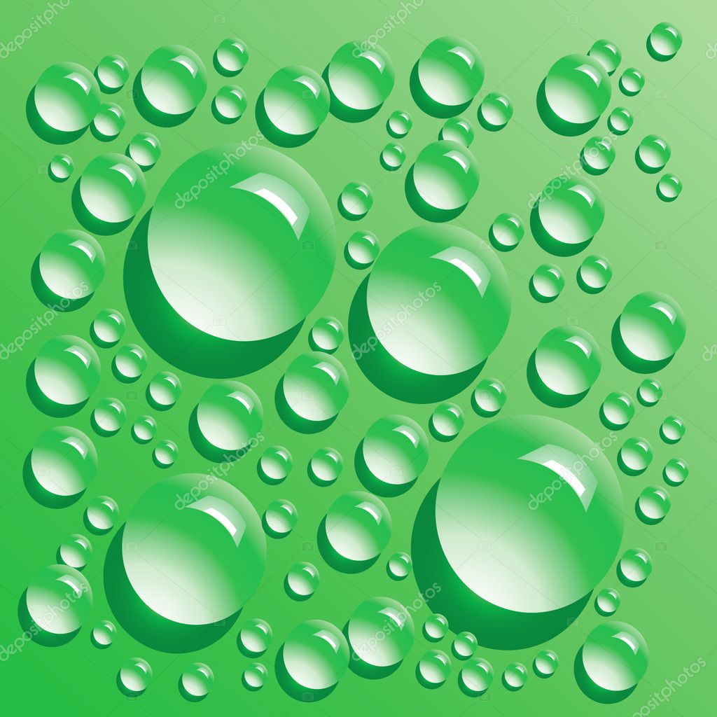 Vector green water bubbles — Stock Vector © averych #2576423