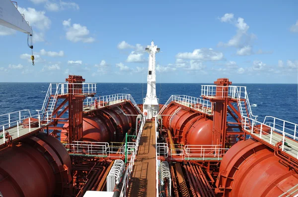 Deck of chemical tanker — Stock Photo, Image
