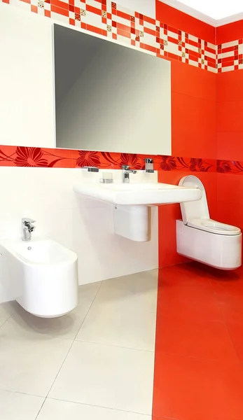 빨간색 화장실 — 스톡 사진