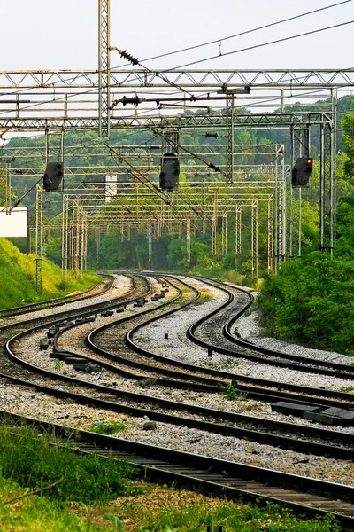 Gebogen rails — Stockfoto