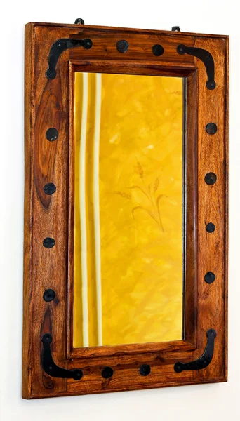Specchio in legno — Foto Stock