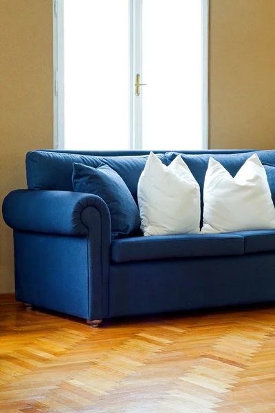 Blue sofa angle — Stock Photo, Image