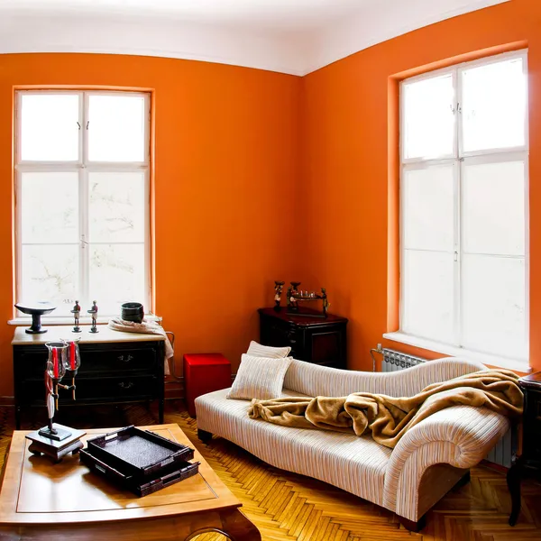 Narancs szoba — Stock Fotó