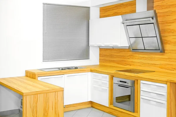 Новая кухня из дерева — стоковое фото
