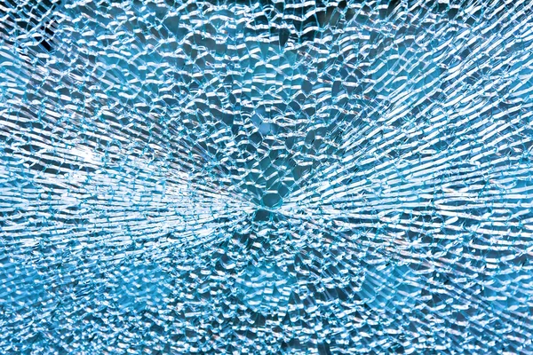 Broken blue glass — Stock Photo, Image
