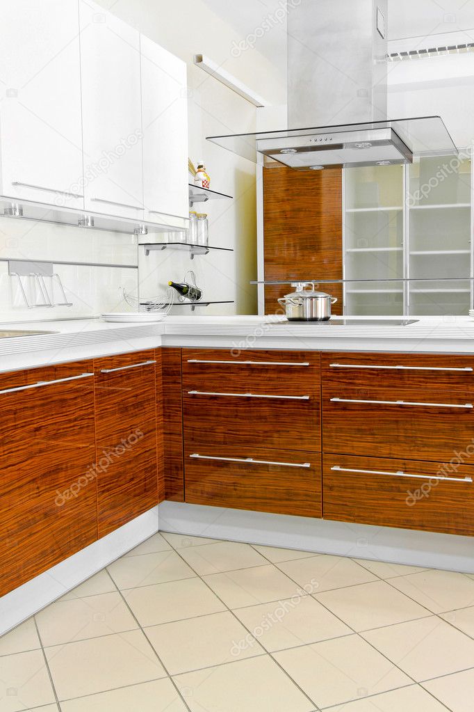 Wooden kitchen counter