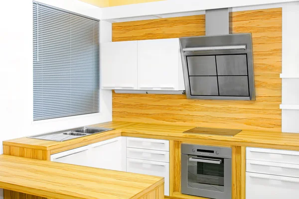 Küchentheke aus Holz — Stockfoto