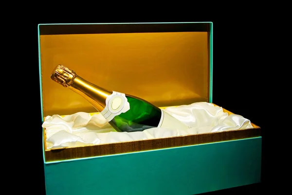 Champagne dalam kotak — Stok Foto