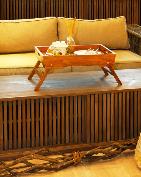 Detalhe sofá natural — Fotografia de Stock