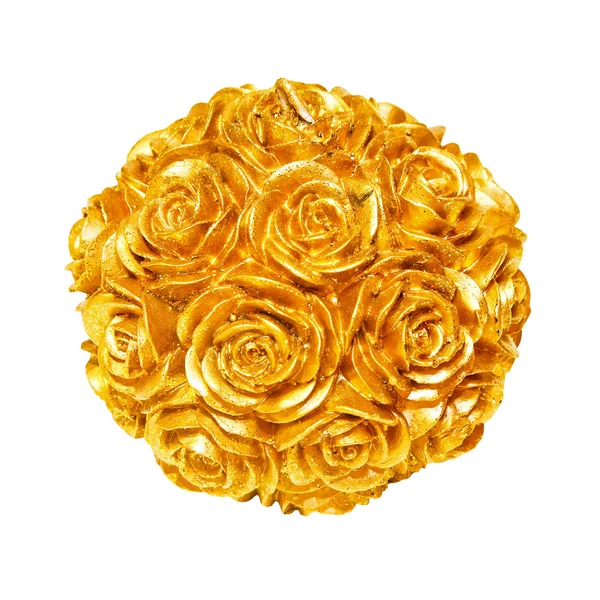 Golden Christmas flowers — Stock Photo, Image