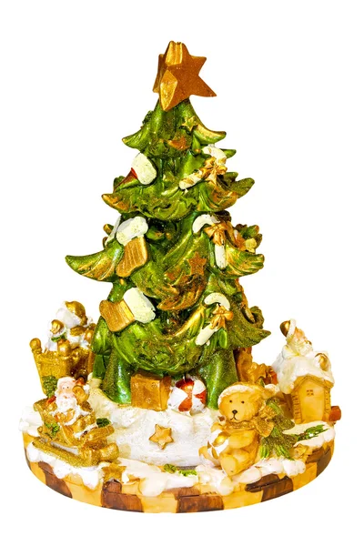 Золотий Різдвяна ялинка — стокове фото