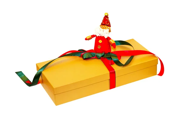 Zlatý santa dárek — Stock fotografie