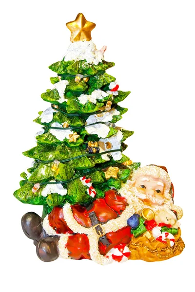Santa i drzewo — Zdjęcie stockowe