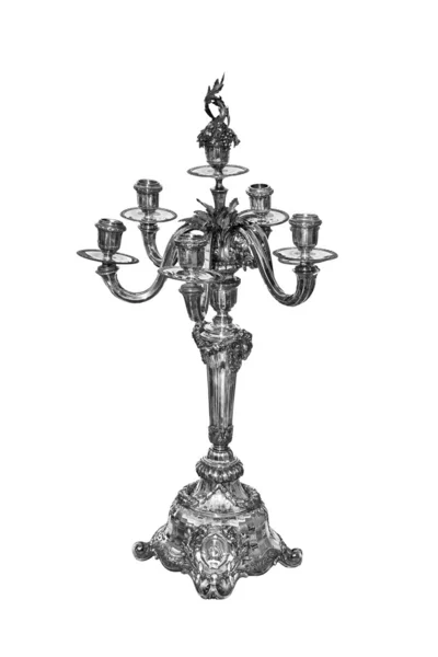 Silver candleholder — Stock Photo, Image