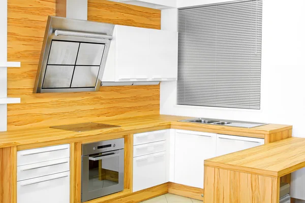 Cozinha de madeira leve — Fotografia de Stock