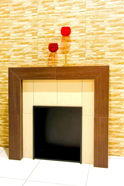 Modern fireplace — Stock Photo, Image