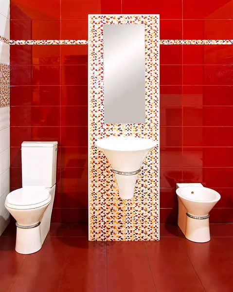 Rode toilet — Stockfoto