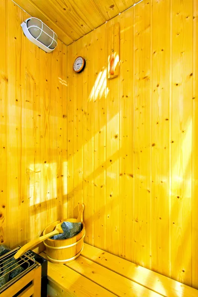 Pequeno interior sauna — Fotografia de Stock