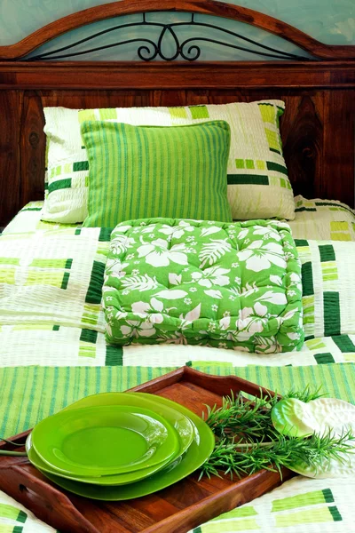 Grön säng 2 — Stockfoto