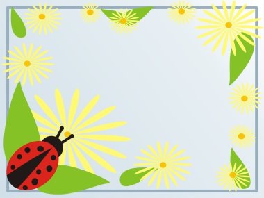 Ladybird on garden clipart