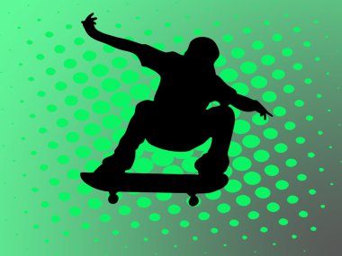 Skating man clipart