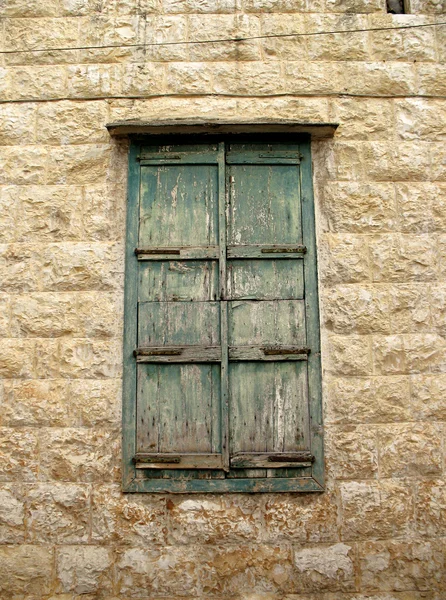 Bolted Green Window — Stock Photo, Image