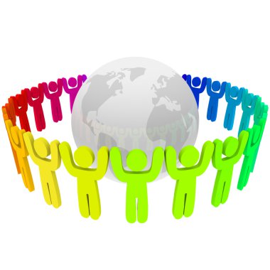 of Different Colors Around Earth clipart