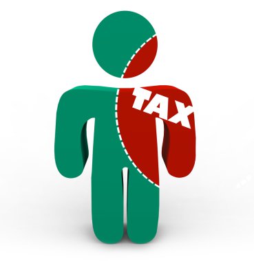Pain of Taxes - Tax Cut-Out of Person clipart