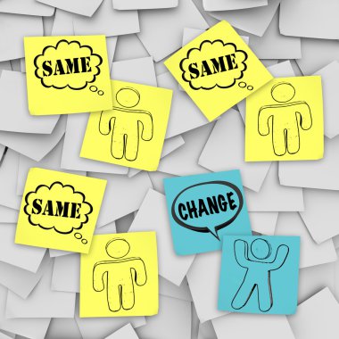 Change Vs Same - Sticky Notes clipart