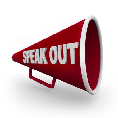 Speak Out - Red Bullhorn clipart