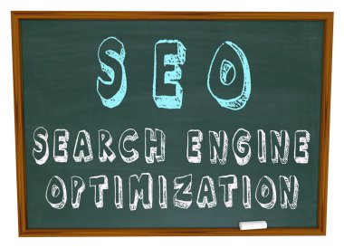 SEO Search Engine Optimization - Words on Chalkb clipart