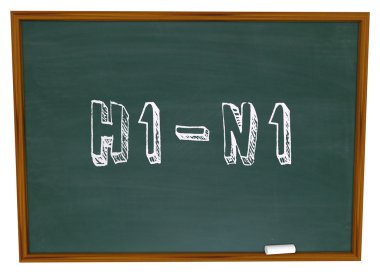 H1N1 - Words on Chalkboard clipart