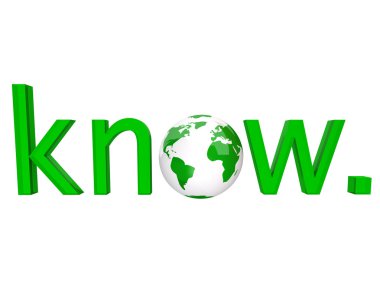 Know - Green Word and Earth clipart