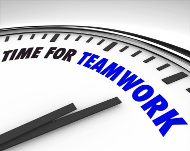 Time for Teamwork - Clock clipart